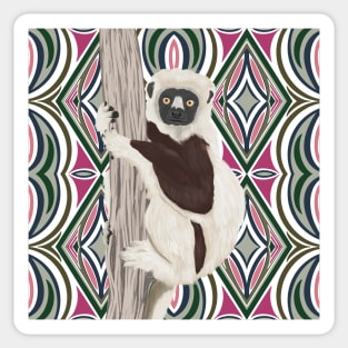 Sifika Lemur Portrait | Lemur Lover Gift Idea Sticker